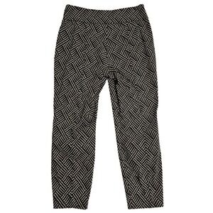 Westbound‎ Petites Black Geometric Print Career Casual Pants Stretch Size 6P